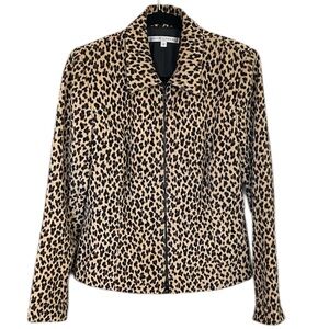 Maggy London Tan and Black Leopard Corduroy Jacket